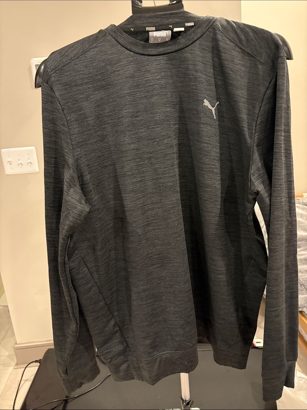 Puma Men's Dark Heather Gray Crewneck Performance Top